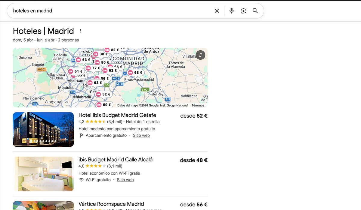 Domain's Hunter analizando fichas de Google Maps